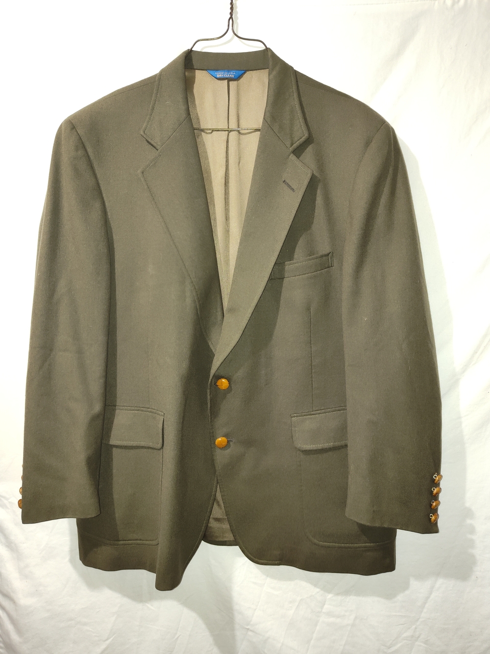 Pendleton Olive Green Sport Coat with Gold-Tone Buttons